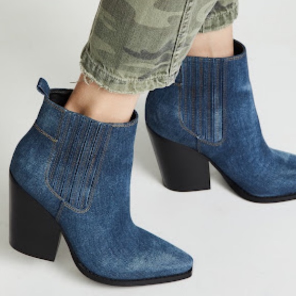 Kendall & Kylie Shoes - Kendall & Kylie Colt Western Denim Booties 9.5
